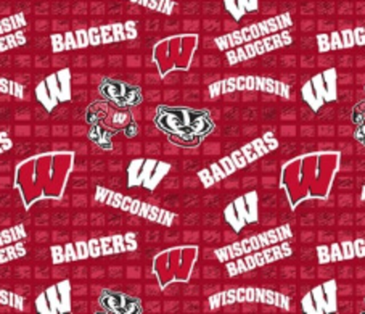NCAA University of Wisconsin Allover 108" Wideback Cotton Fabric by the Yard